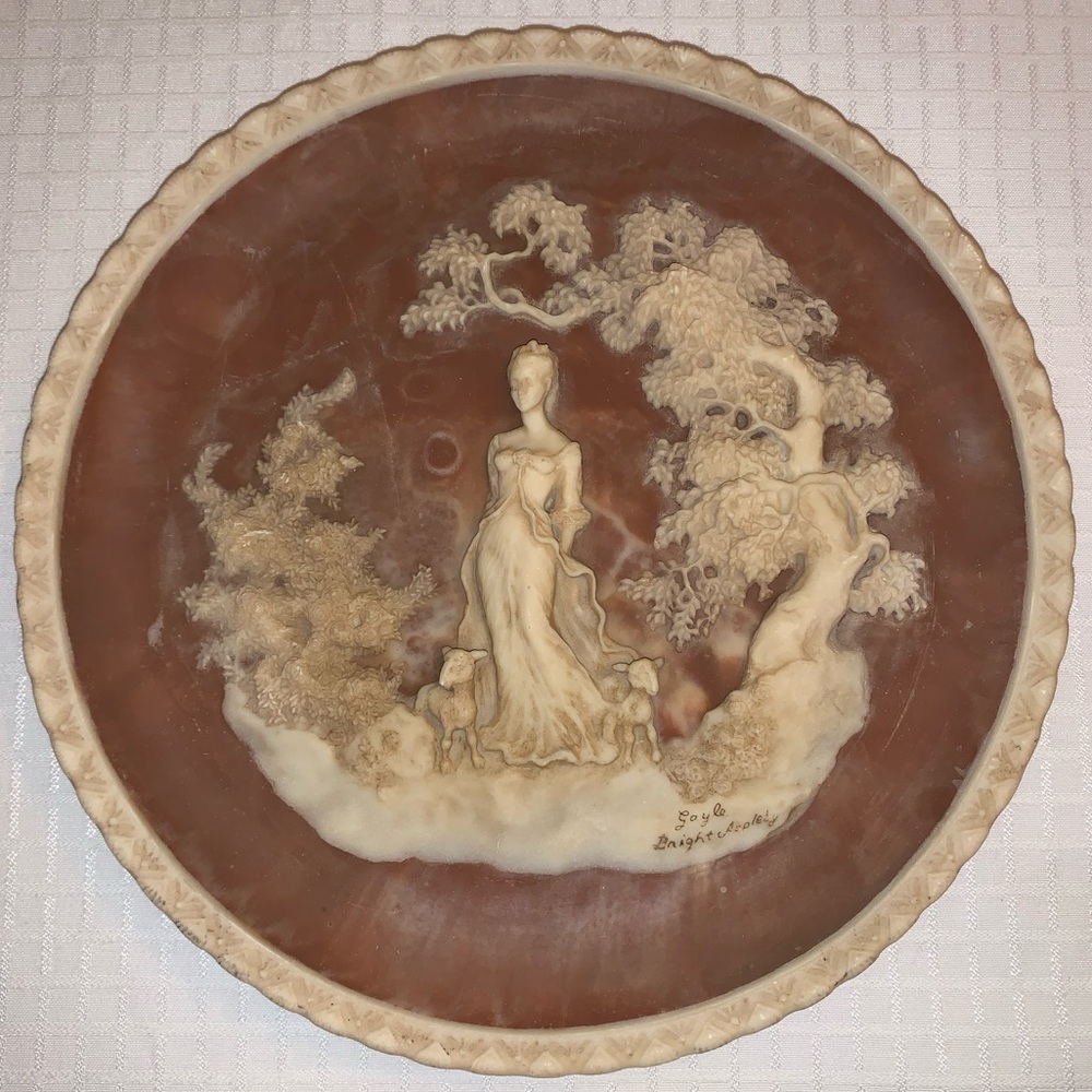 Limited Edition solid Incolay collectors plate She Walks in Beauty Vintage